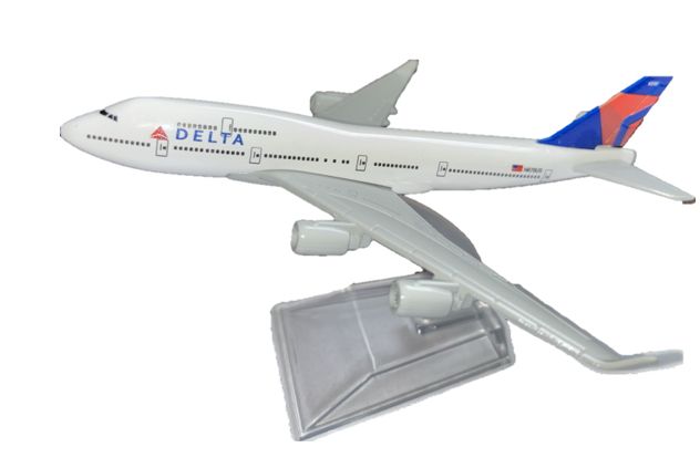 Avion Delta 747 – Modèle 1/400 En Métal 20 Cm – Collection Statique