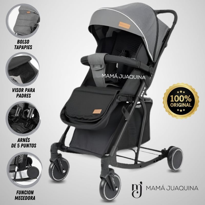 BABY - Coche Mecedora de Lujo «SIDNEY» Gray