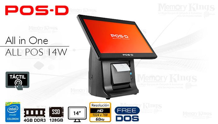 PC All in One Celeron J1900 POS-D ALL POS 14W 4-128-14 TOUCH SCREEN c ...
