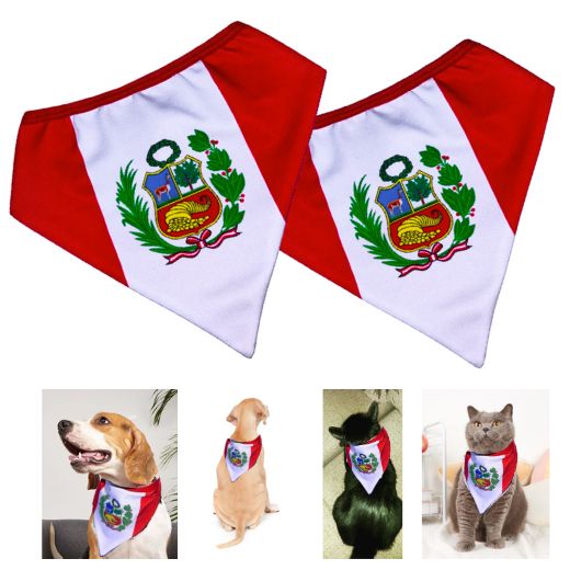 Chaleco Para Mascotas Con Bandera De Perú | Tela De Algodón, Cálido Y Transpirable | Tallas S A XXL Para Perros Y Gatos