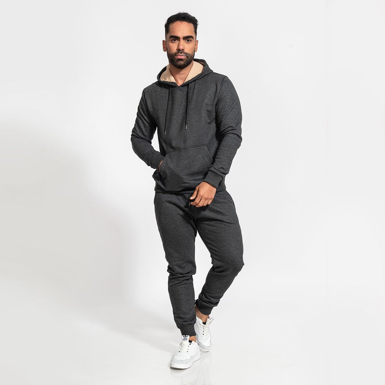 conjunto buzo afranelado polera y jogger para hombre gris Arcoi GENERICO falabella