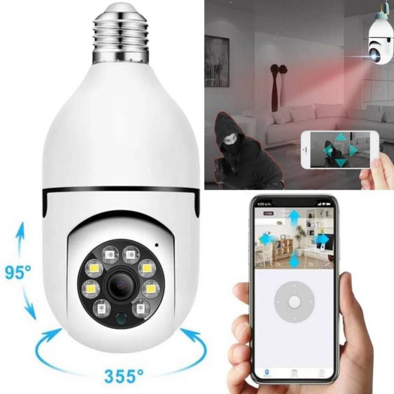 Camara Seguridad Foco Visión Nocturna 360° Visión Celular IP GENERICO ...