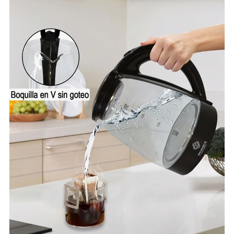 Hervidor Agua Electrico Ripley HERVIDOR ELECTRICO 2000W VIDRIO