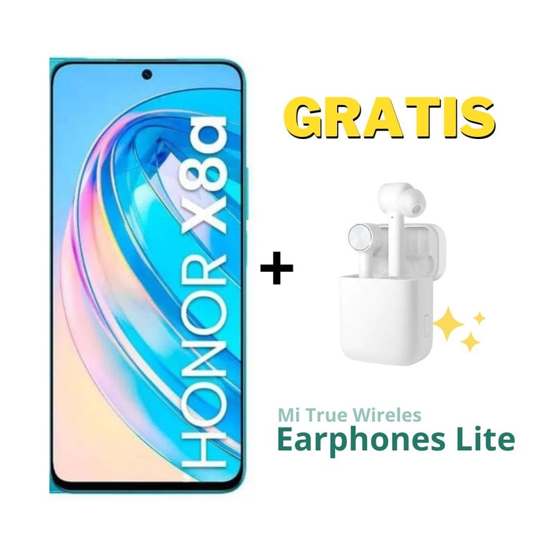 HONOR - CELULAR HONOR X8A 8GB RAM 256GB CÁMARA 100MP - CYAN LAKE + AURICULARES XIAOMI BLUETOOTH