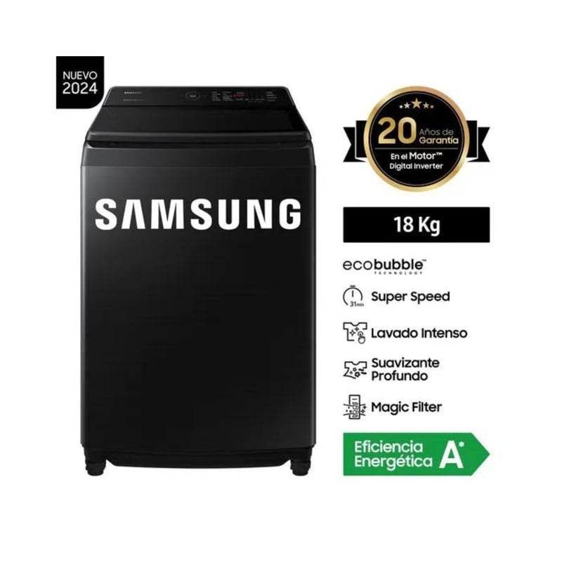 SAMSUNG - Lavadora Samsung WA18CG6745BVPE 18 Kg