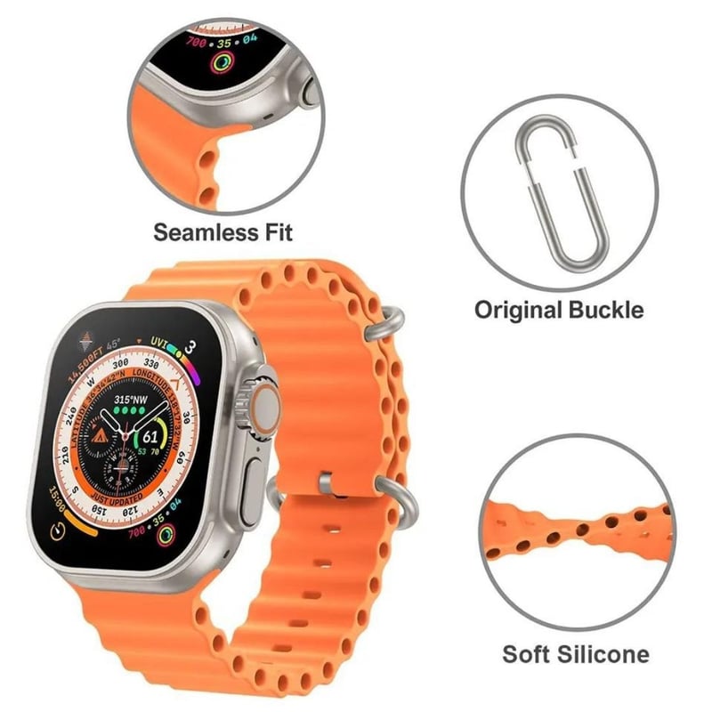 Correa Ultra Ocean para Apple Watch y Smart Watch Chino Color Naranja OEM falabella