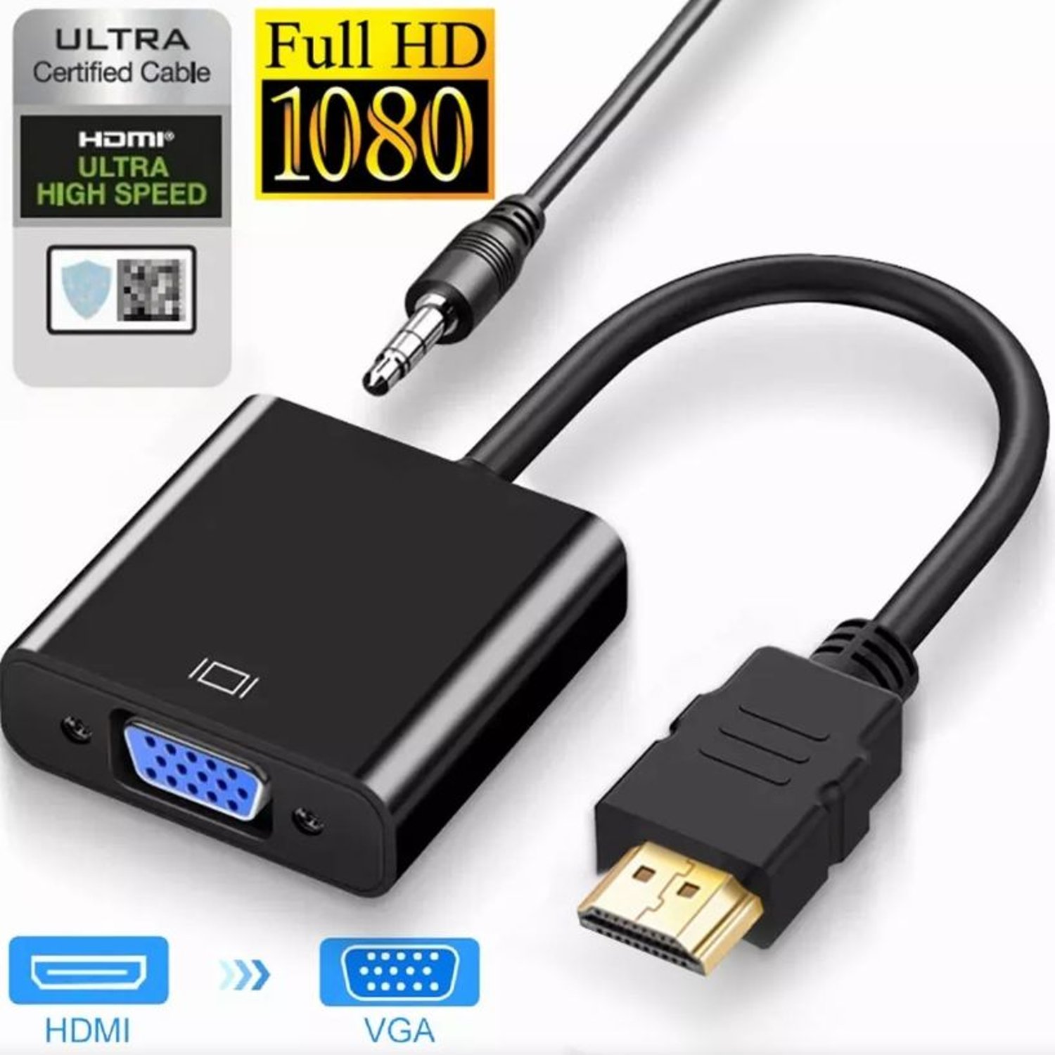 Cable Adaptador Convertidor Hdmi A Vga Cable 35mm GENERICO falabella
