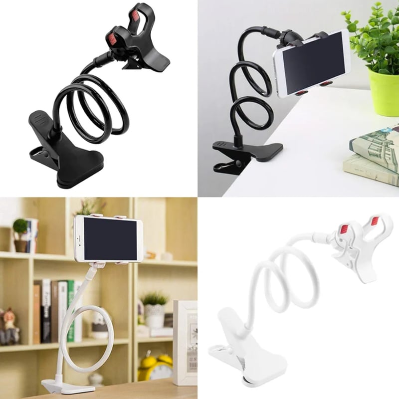Soporte Sujetador Flexible Gancho para Celular Mesa y Auto 360