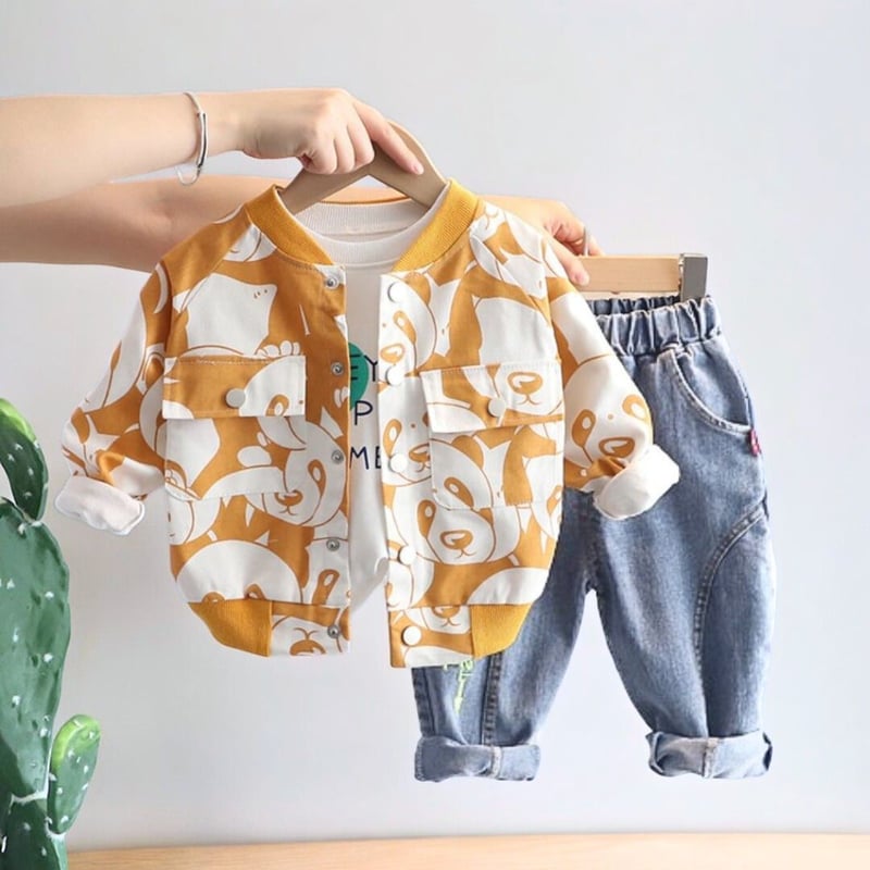 ROPA DE NINO BEBE MODELO PANDA SET DE 3 PIEZAS