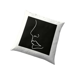 GENERICO - Funda Zara Almohadas Minimalista Silueta De Rostro Femenino Negro 40x40cm