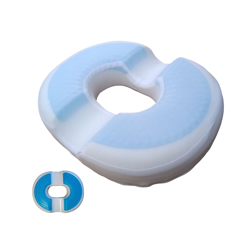 Cojin Asiento Dona Redondo para Coxis Viscoelastico Gel Funda Blanca GENERICO falabella