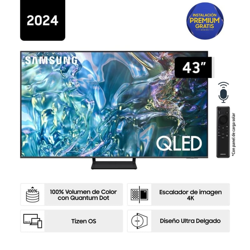 SAMSUNG - Televisor Samsung QLED Tizen OS Smart Tv 43" 4K QN43Q65DAGXPE - Nuevo 2024