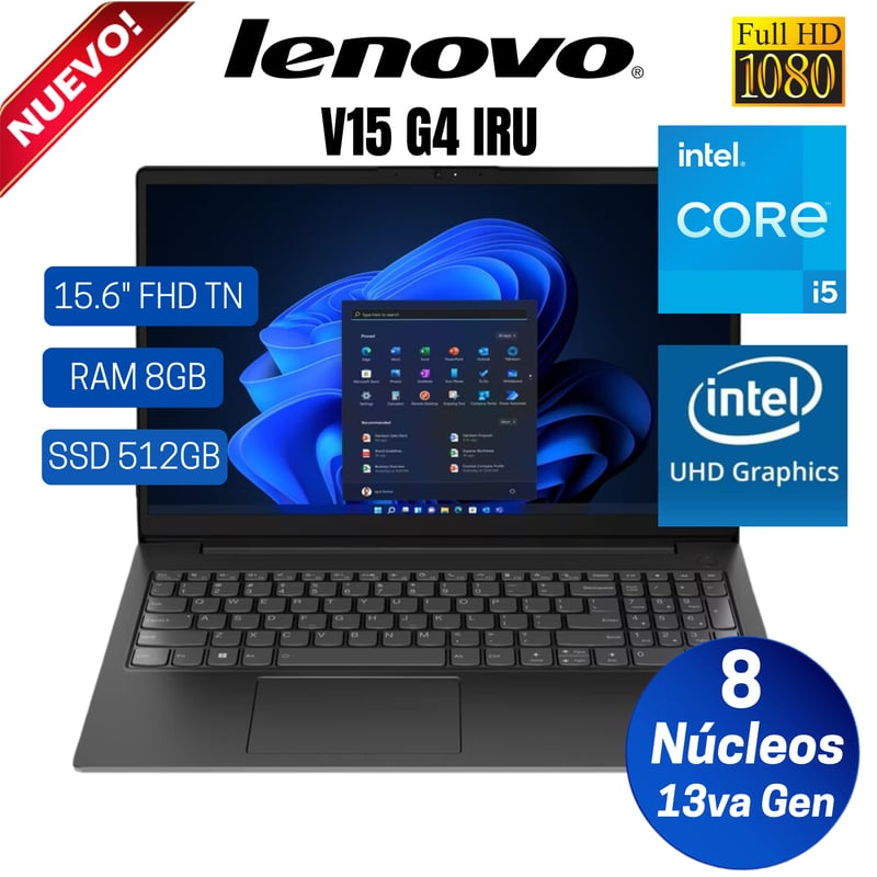 LENOVO - Laptop Lenovo V15 G4 IRU 15.6"  FHD TN Core i5-13420H, Ram 8GB, Ssd 512GB, Free Dos