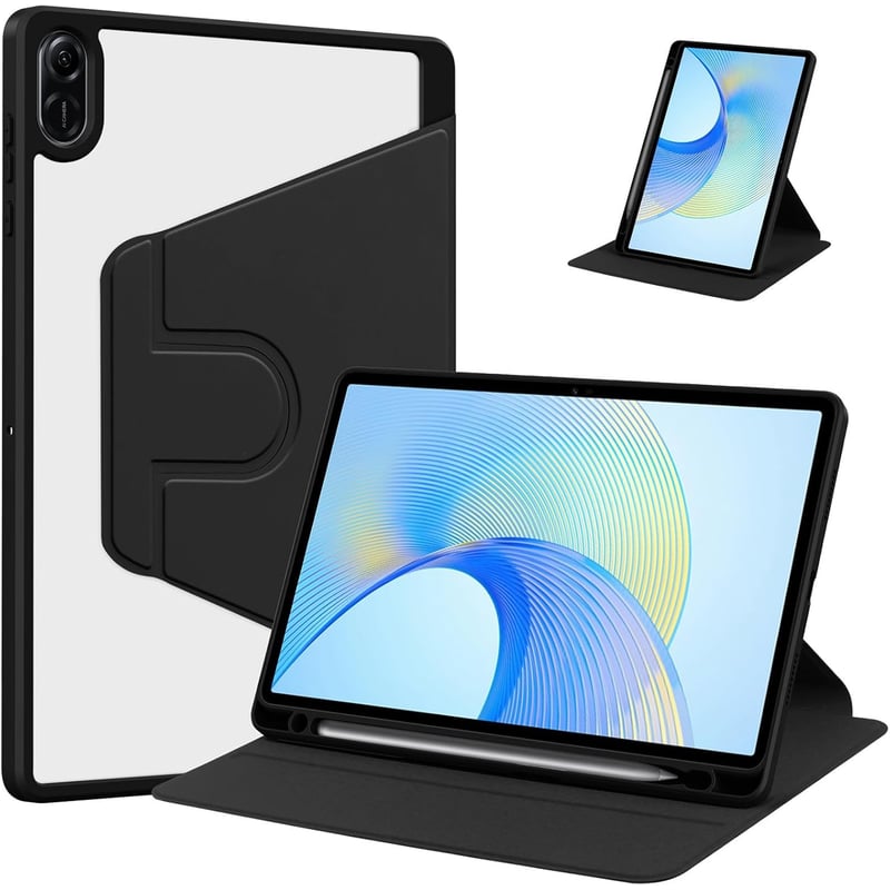 Funda Para Honor Pad 9 12.1 - Cubierta Delgada De Piel Sintética Con Soporte, Cierre Magnético Y Correa, Color Negro