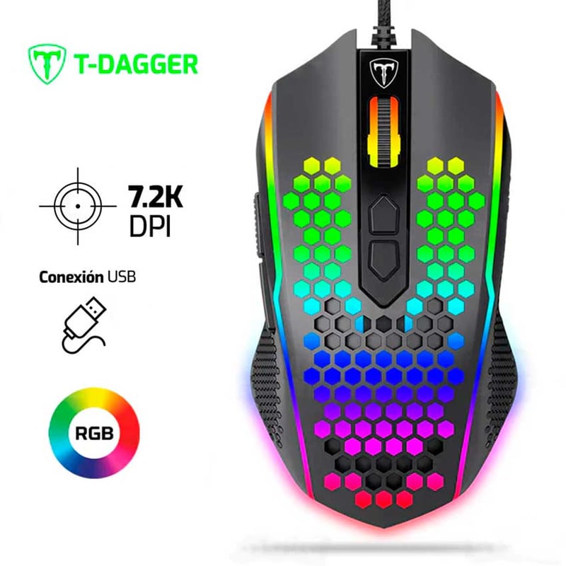 Mouse T-DAGGER IMPERIAL T-TGM310RGB 7200dpi Rgb Negro T DAGGER ...