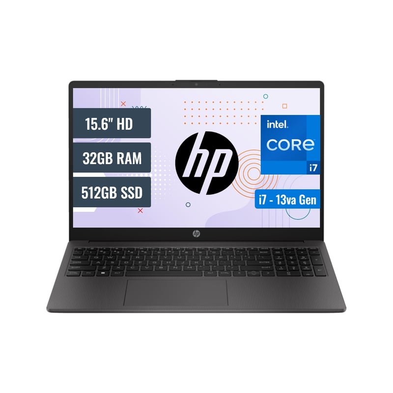 HP - Laptop HP 250 G10 15.6", Intel Core I7-1355U, Ram 32GB, Disco solido 512GB