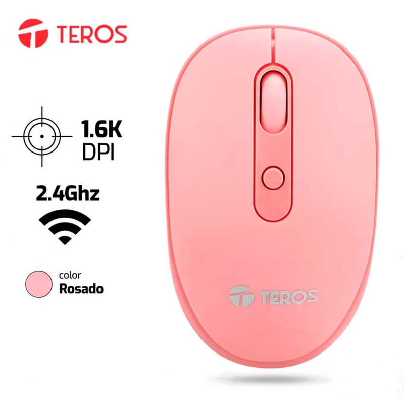 Mouse TEROS TE-5075 Inalambrico 1,600 Dpi Rosado TEROS | falabella.com