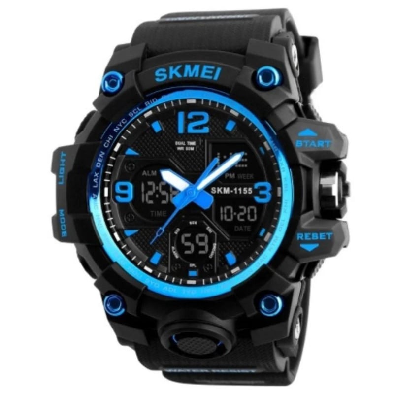 SKMEI - Reloj SKMEI 1155B Analogico y Digital Acuático Borde Azul