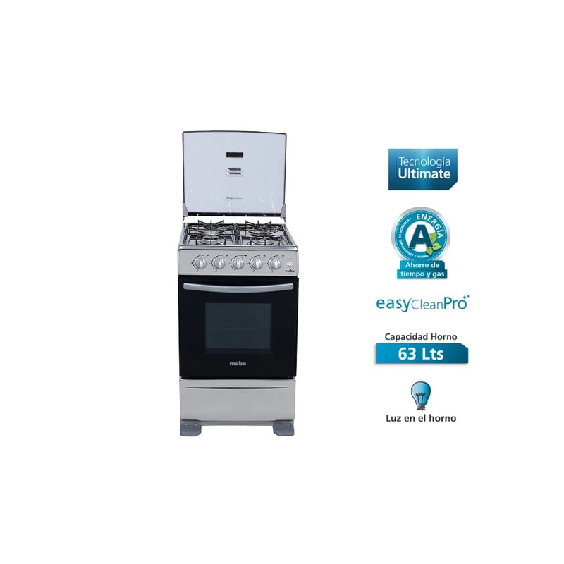 MABE - Cocina Mabe EMP5120GP0 a Gas de Pie 20" 4 Quemadores Gris