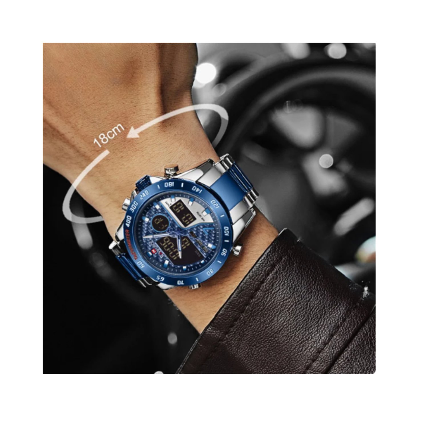 Reloj Naviforce azul con dorado de acero inoxidable N08 NAVIFORCE falabella