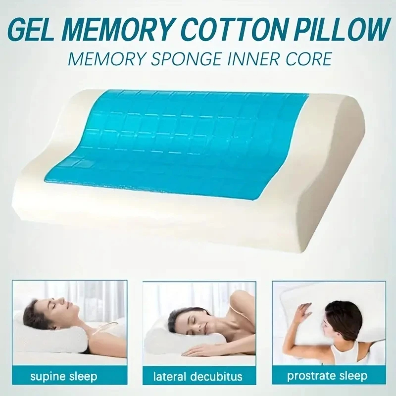 GENERICO - Almohada Gel Memory Foam Cool Pillow Viscoelástica Ortopédica Genieka