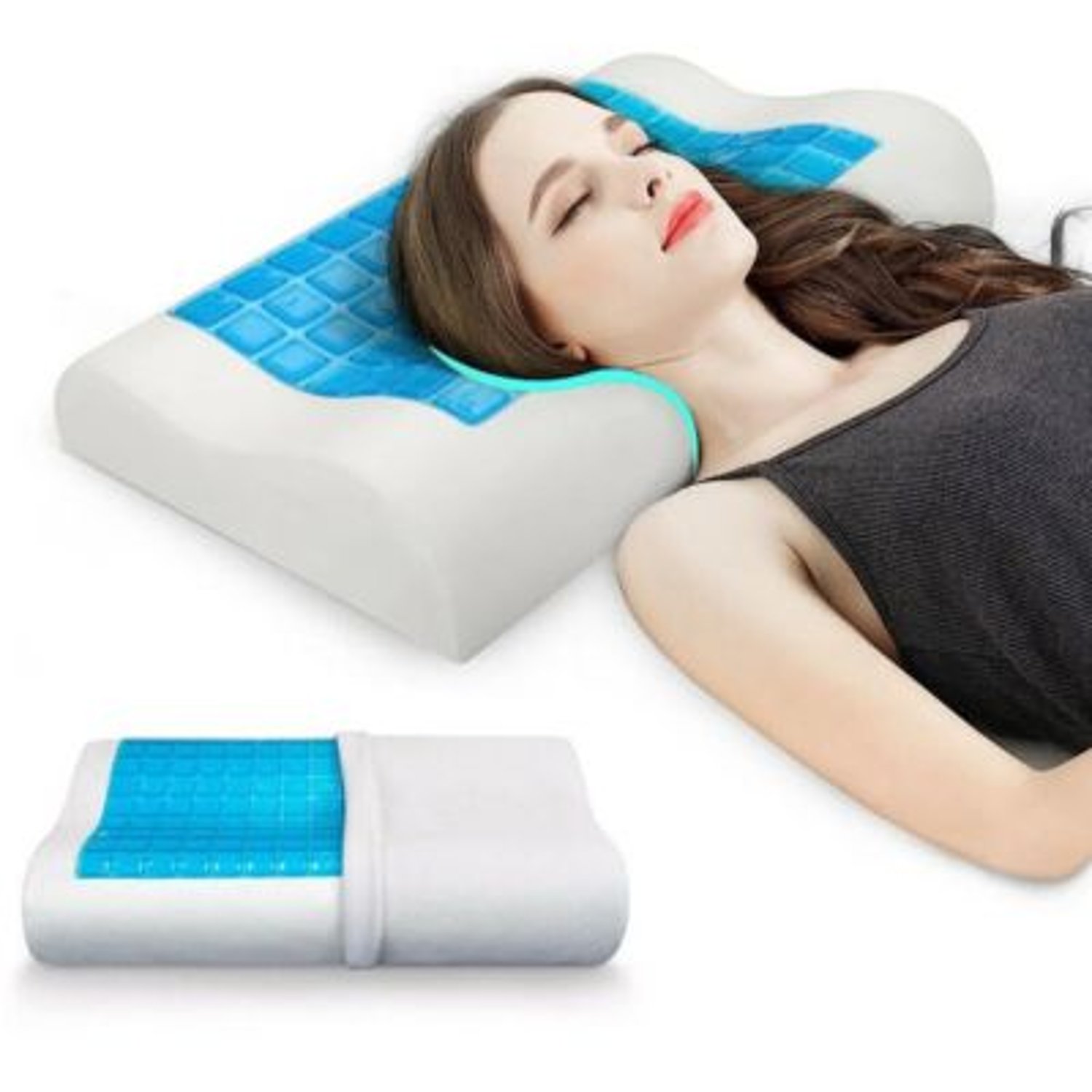 Almohada Ortopedica Viscoelastica Con Gel y Funda de fibra de Bambu GENERICO falabella
