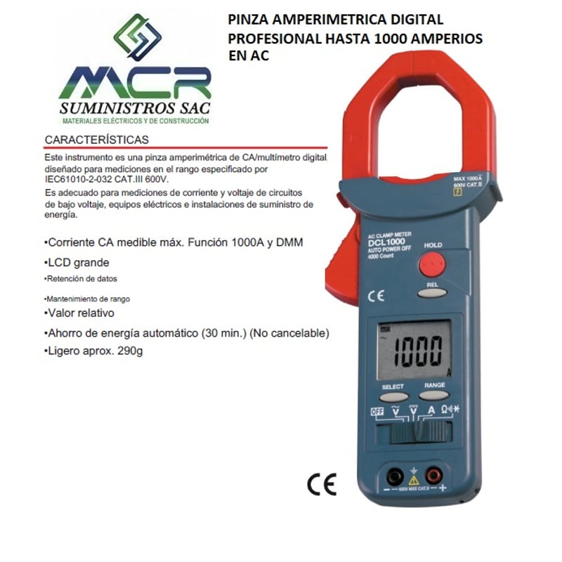MULTIMETRO DIGITAL PROFESIONAL HASTA 1000 AMPERIOS GENERICO | falabella.com