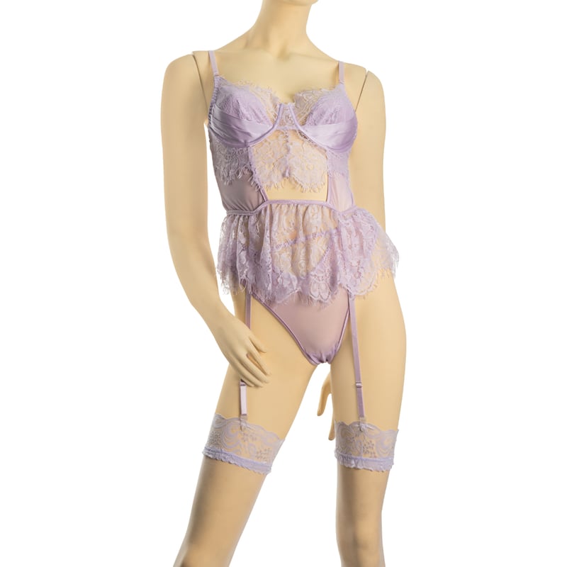 Lenceria erotica sexy con medias y tirantes Lila Talla S GENERICO falabella