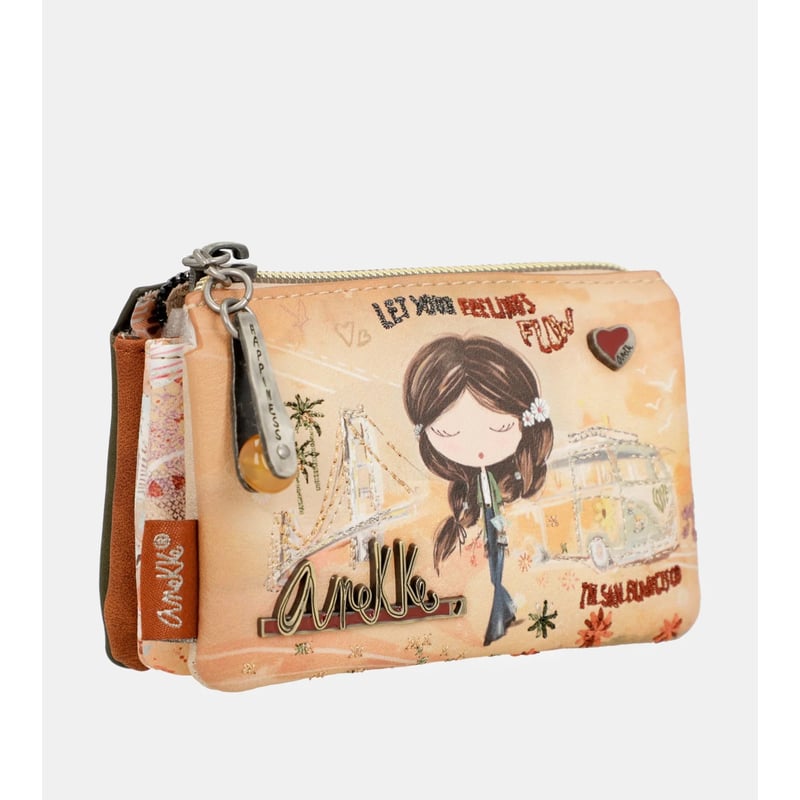 MONEDERO CASUAL CON COMPARTIMIENTOS PARA MONEDAS Y TARJETAS