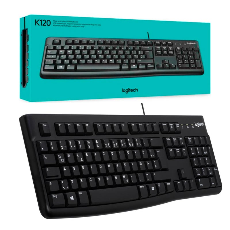 TECLADO LOGITECH K120 CON CABLE USB NEGRO