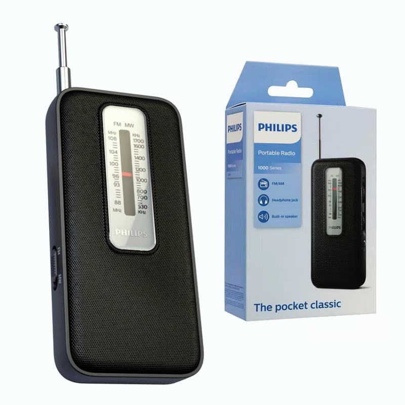 Radio Portátil a Pilas Retro PHILIPS AMFM - Negro PHILIPS | falabella.com