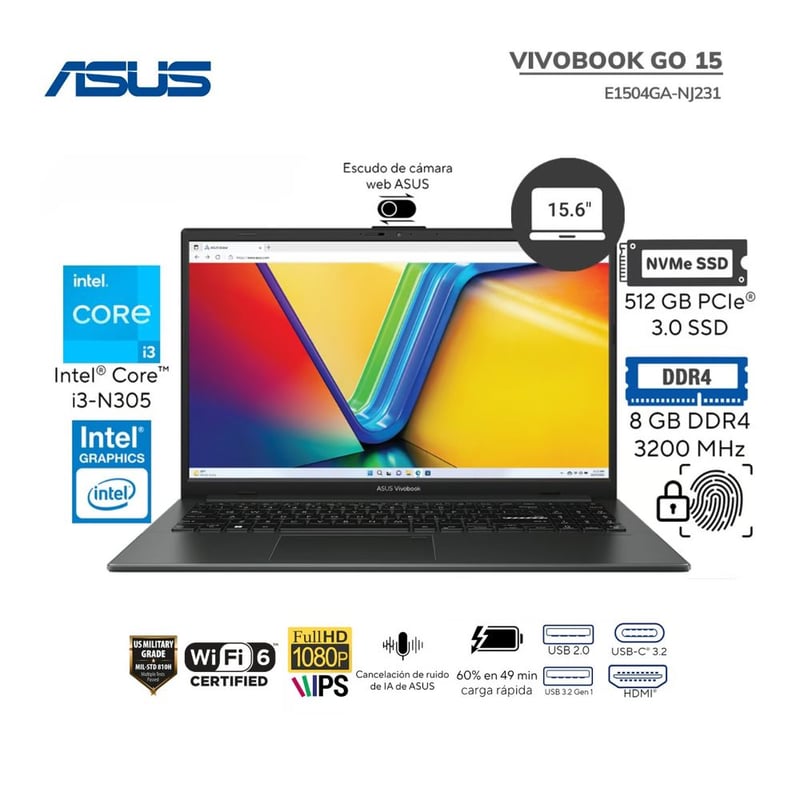 ASUS VivoBook 15 - i7-1065G7 · Iris Plus Graphics G7 · 15.6