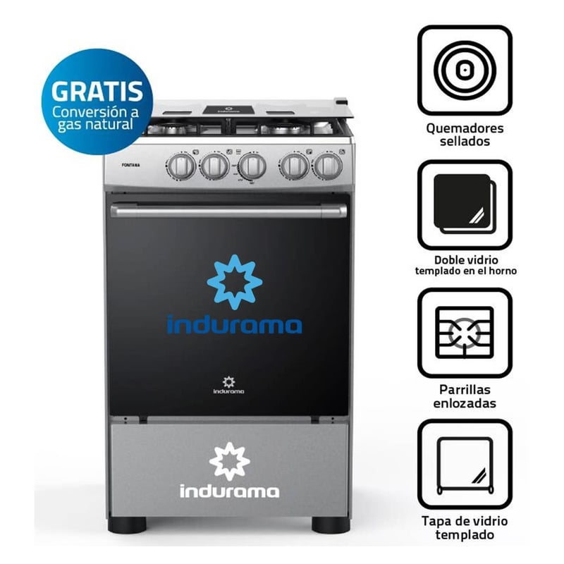 Cocina Indurama de 4 Hornillas Fontana INDURAMA | falabella.com