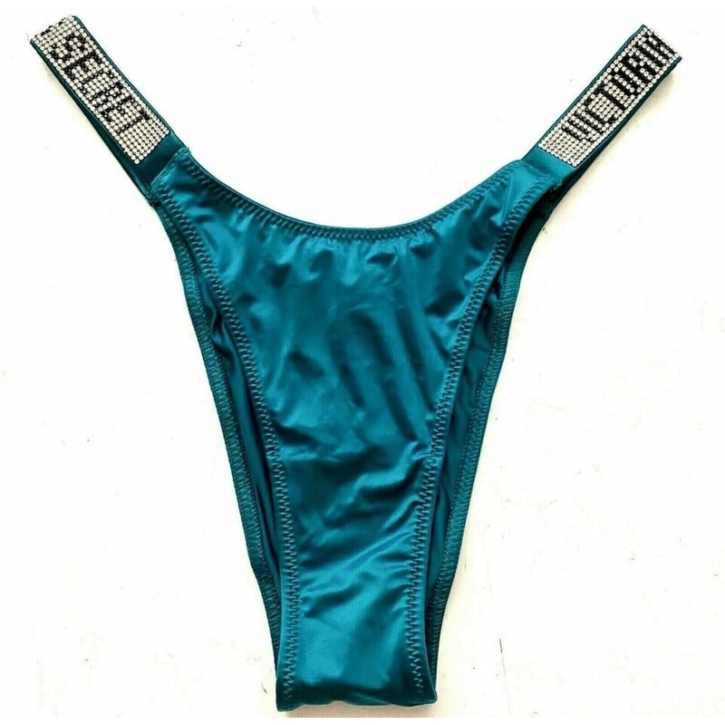 Calzones satinado azul con brillante tallas completas victorias secret