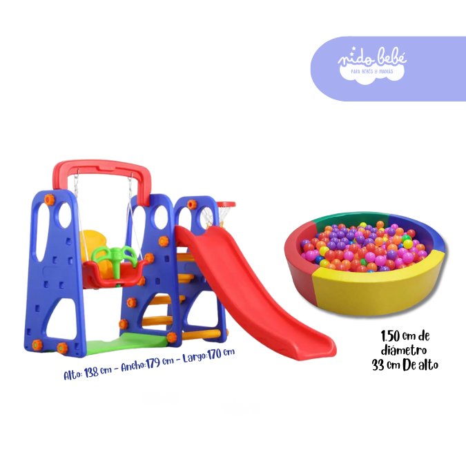 Centro de juegos Tobogan y Piscina de pelotas Grande GENERICO falabella