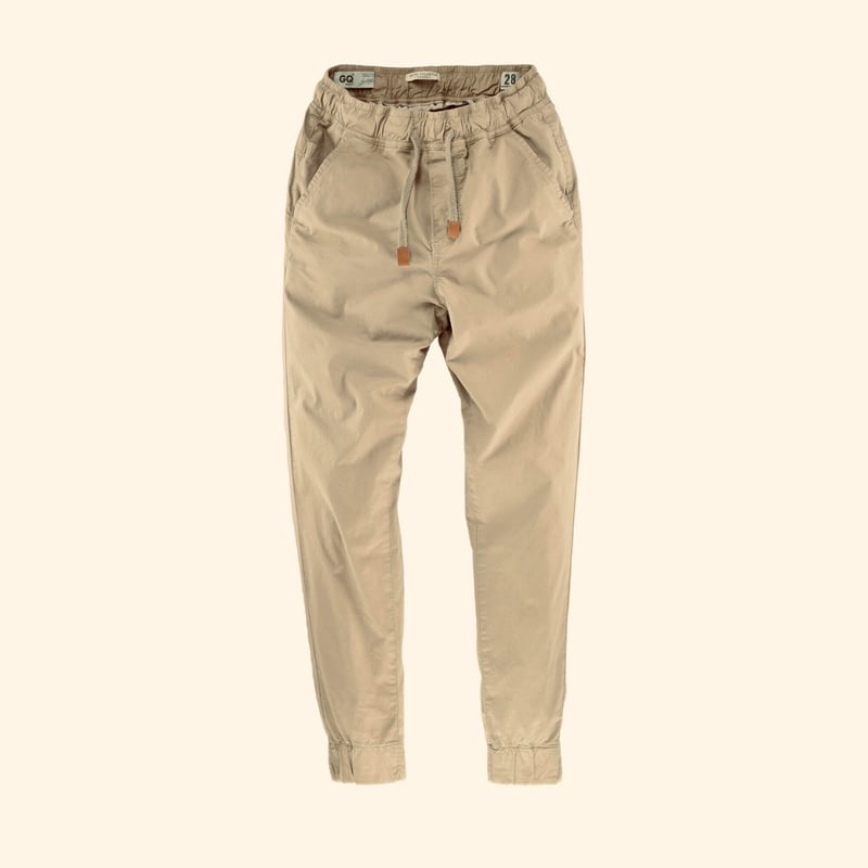 Pantalón Hombre Tipo Chino Beige Elástico