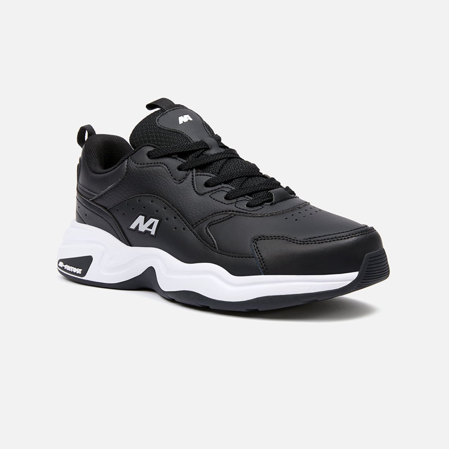 Zapatillas New Athletic Tennis Forrest11 Negro Con Blanco Mujer