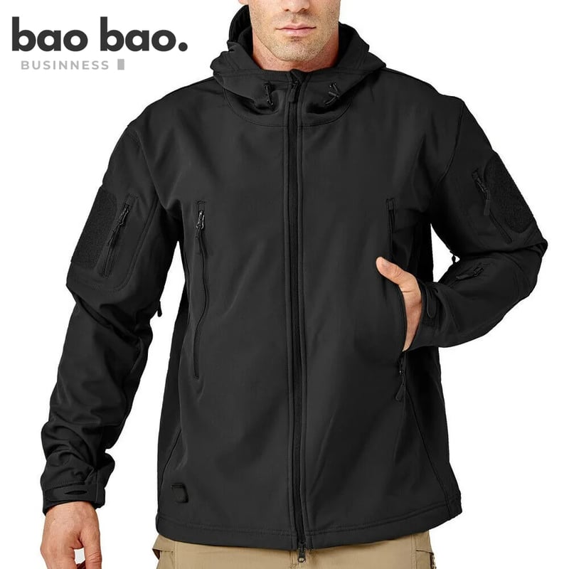 Casaca Softshell Hombre Negra Impermeable Chaqueta Deportiva Tactica GENERICO falabella