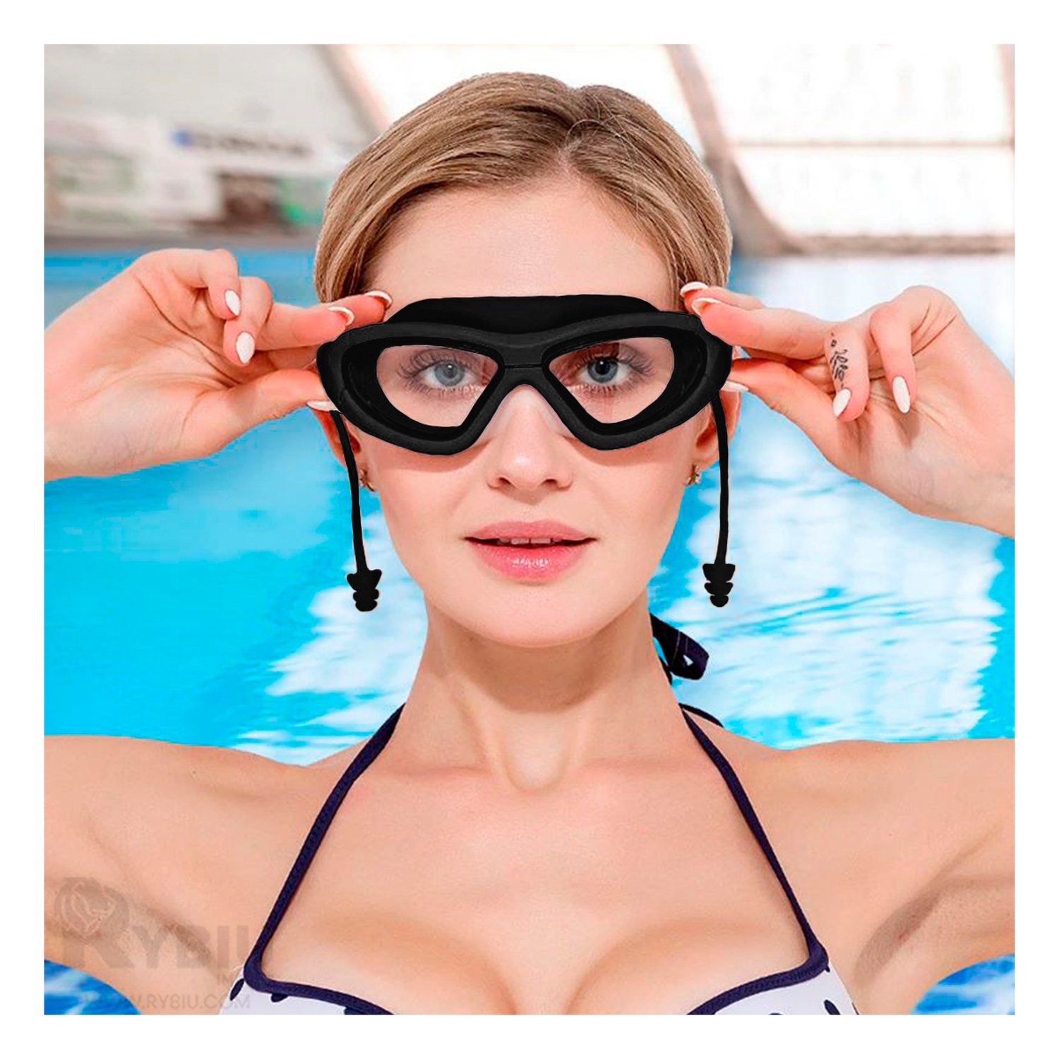 Lentes Ajustables de Natacion Color Negro Y Papel de Regalo GENERICO falabella
