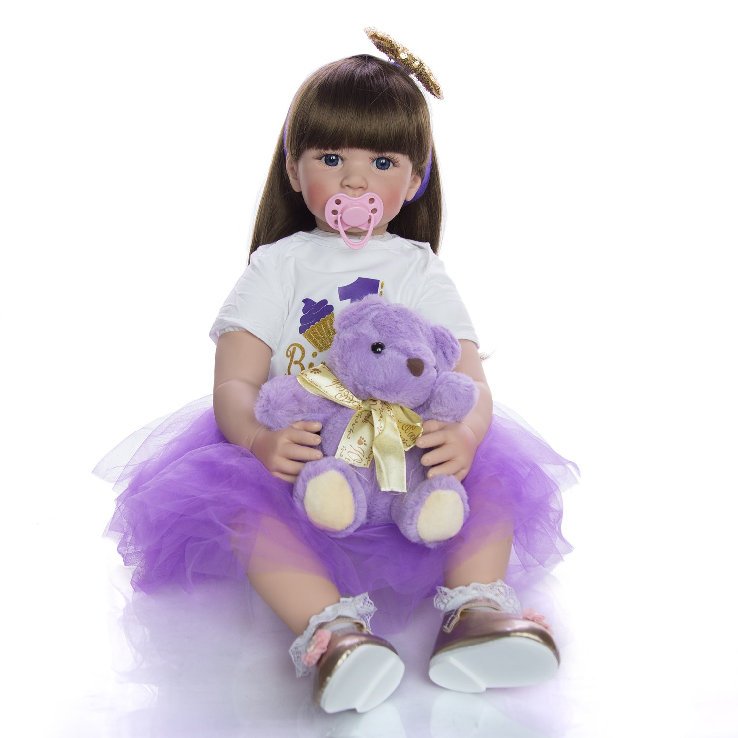 KEIUMI nuevas munecas bebe 24 Reborn 60 cm silicona suave princesa L TIOZONEY falabella