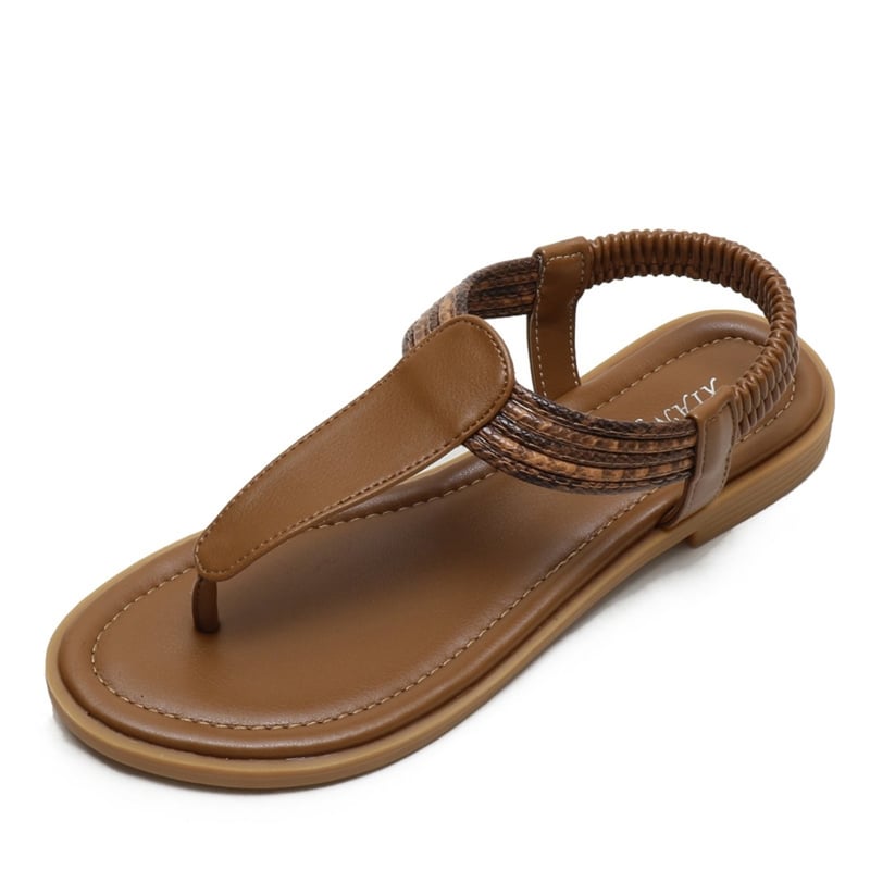 Sandalias De Verano Con Separadores De Dedos Para Mujer De Cuero