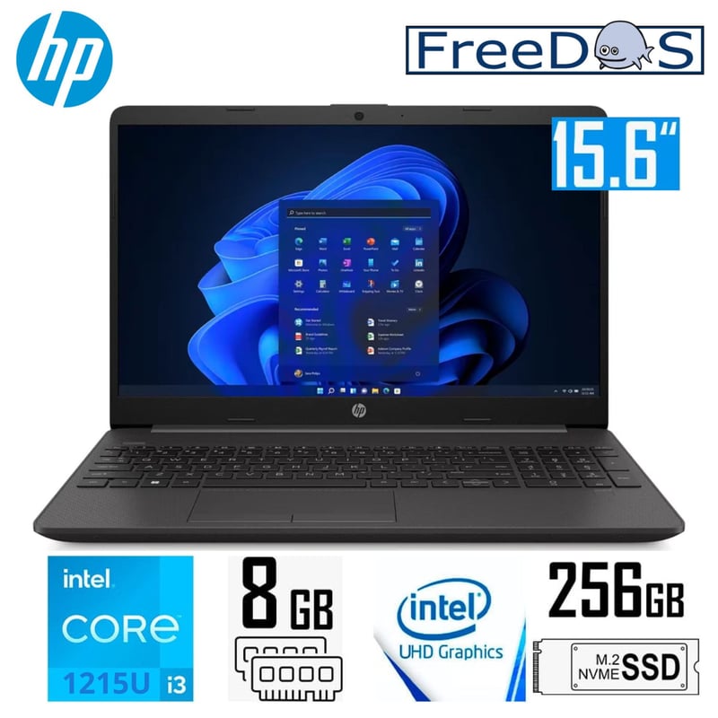 HP - Laptop HP 250 G9 (9P7L0ATABM) Intel CoreI3-1215U 8GB RAM 256GB SSD 15,6"  FREE DOS