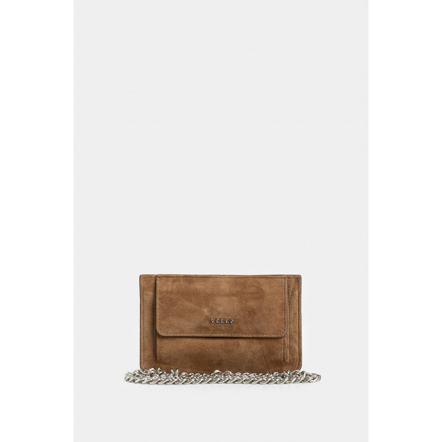Porta tarjetas goji de cuero gamuza para mujer cadena removible VELEZ falabella