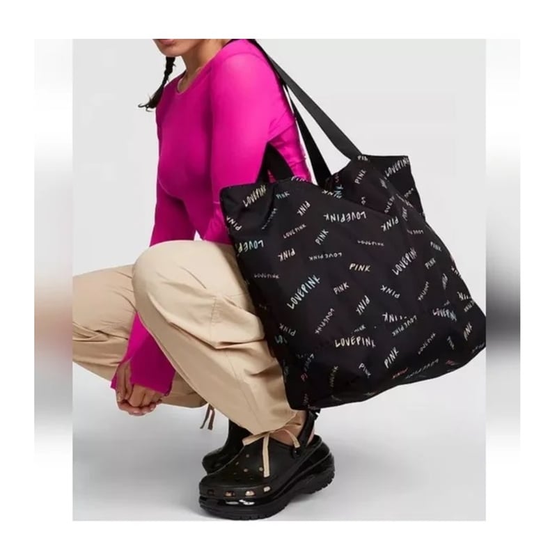 Mochila Victoria's Secret Rosa - Tamaño Grande, 100% Poliéster, Ideal Para Universidad O Viaje