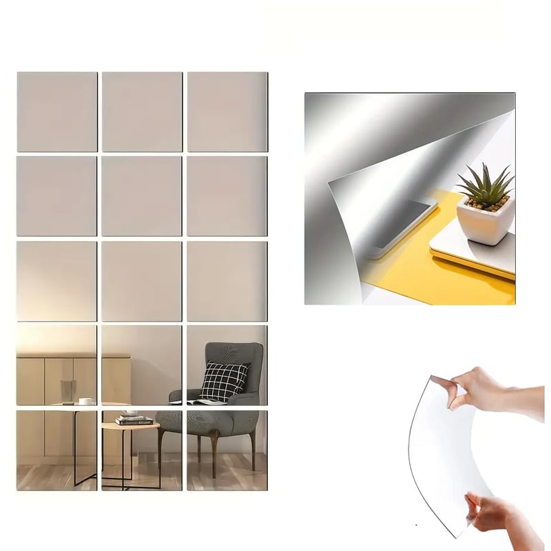 Espejo de pared adhesivo cuadrado 1 pieza GENERICO | falabella.com