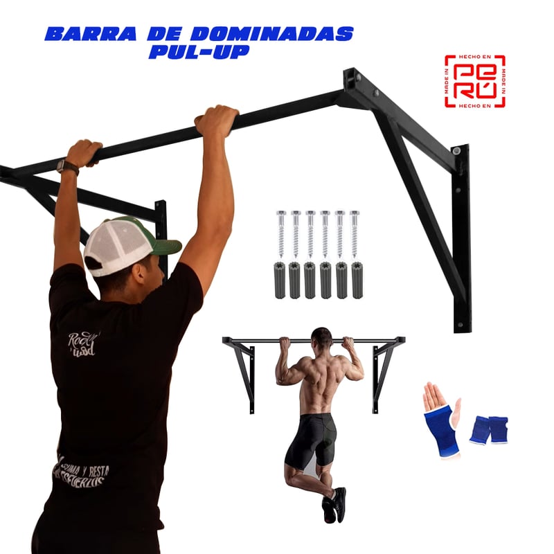 Barra Dominadas Crossfit Pull Up Reforzada Pro MAS GUANTES