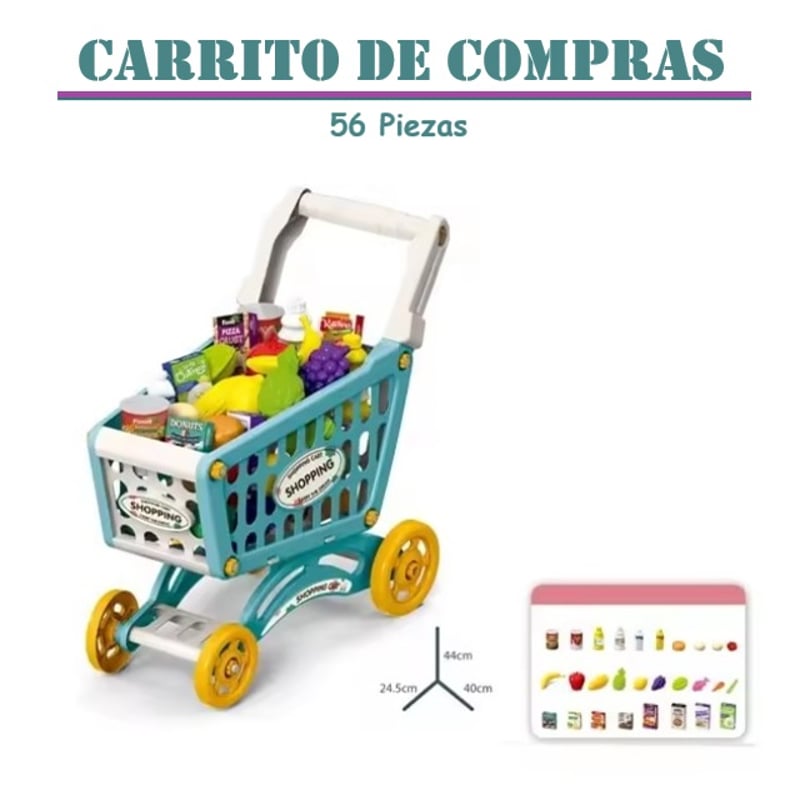 Carrito de compras súper reforzado, plegable, pintado de verde