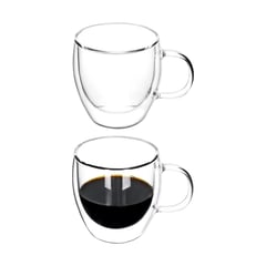 INSPIRA - Set de 2 Tazas Expresso Doble Pared de Vidrio 100 ml