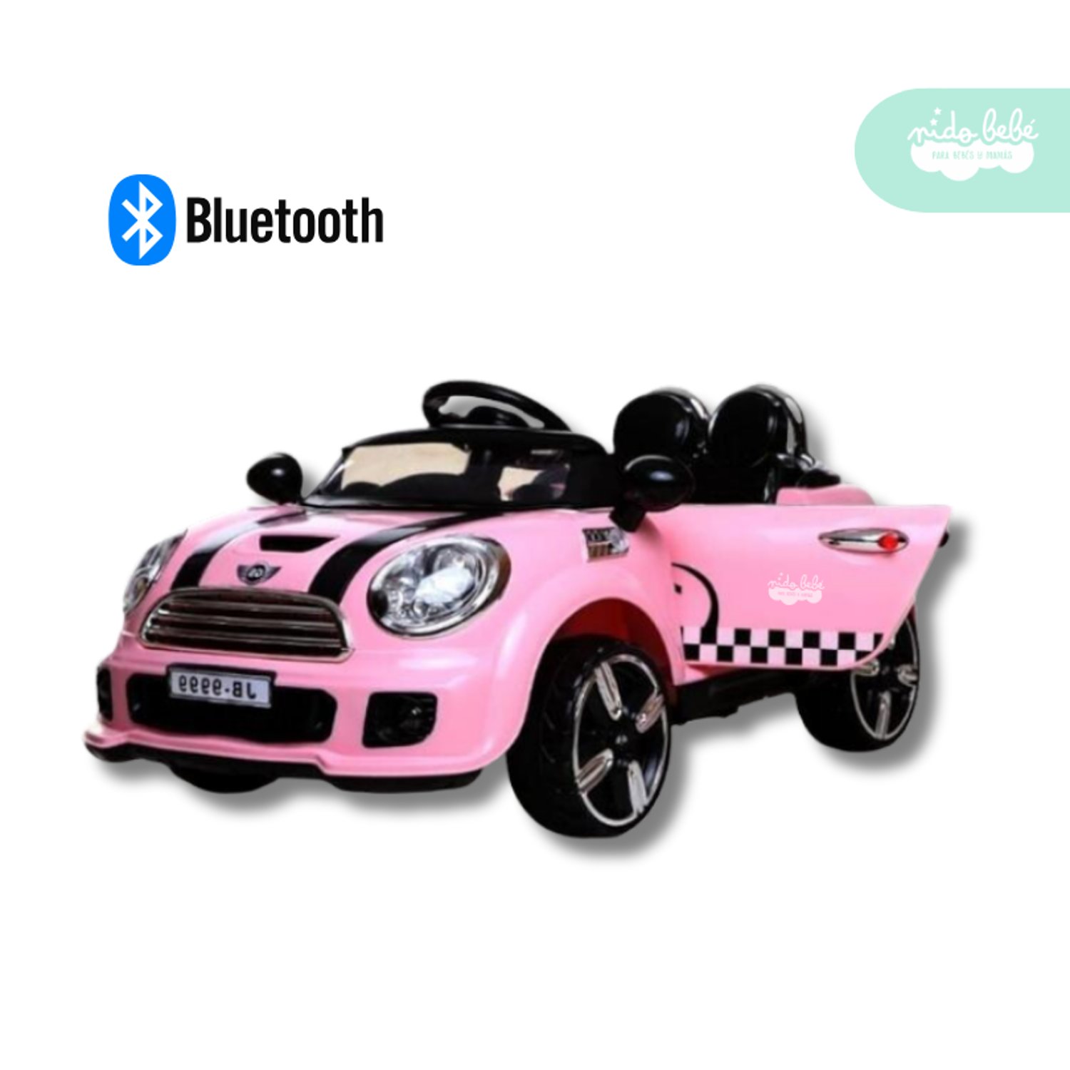 Carrito a Bateria para nino Modelo Mini Cooper color Rosado
