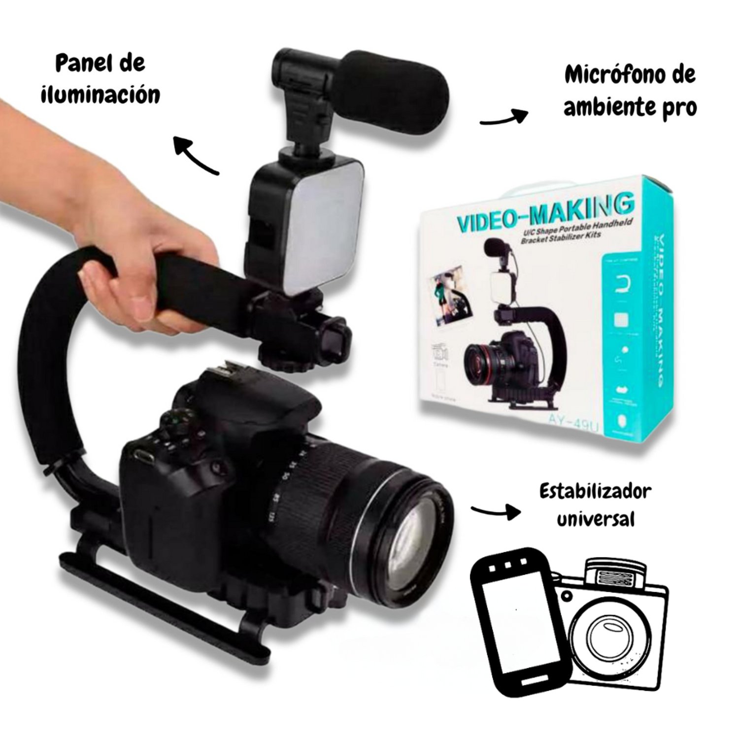 Estabilizador Para Camara y Celular Profesional de Grabacion Portatil  GENERICO | falabella.com